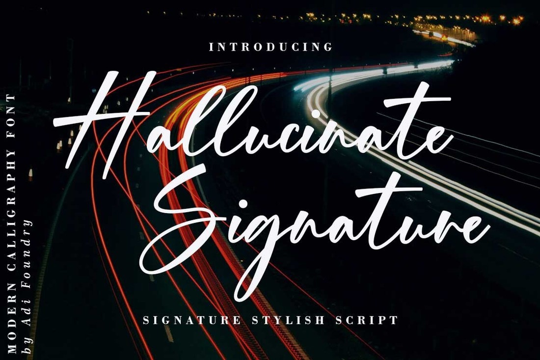 Hallucinate Signature Font preview