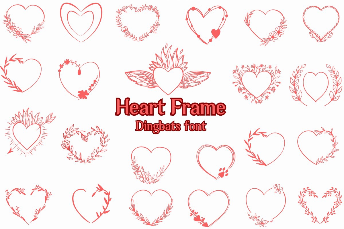 Heart Frame Font preview