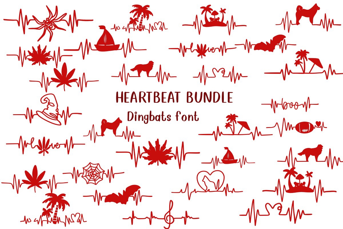 Heartbeat Bundle Font preview