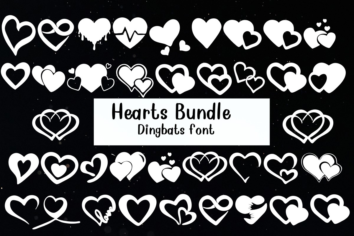 Hearts Bundle Font preview