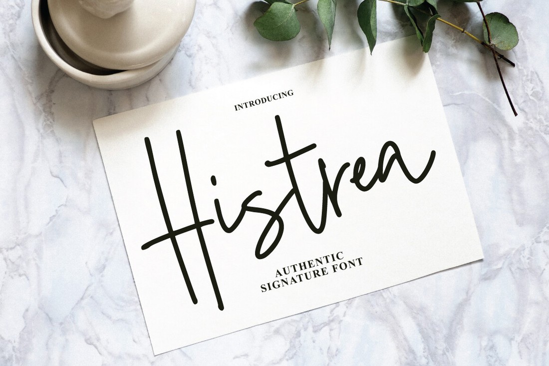 Histrea Signature Regular Font preview