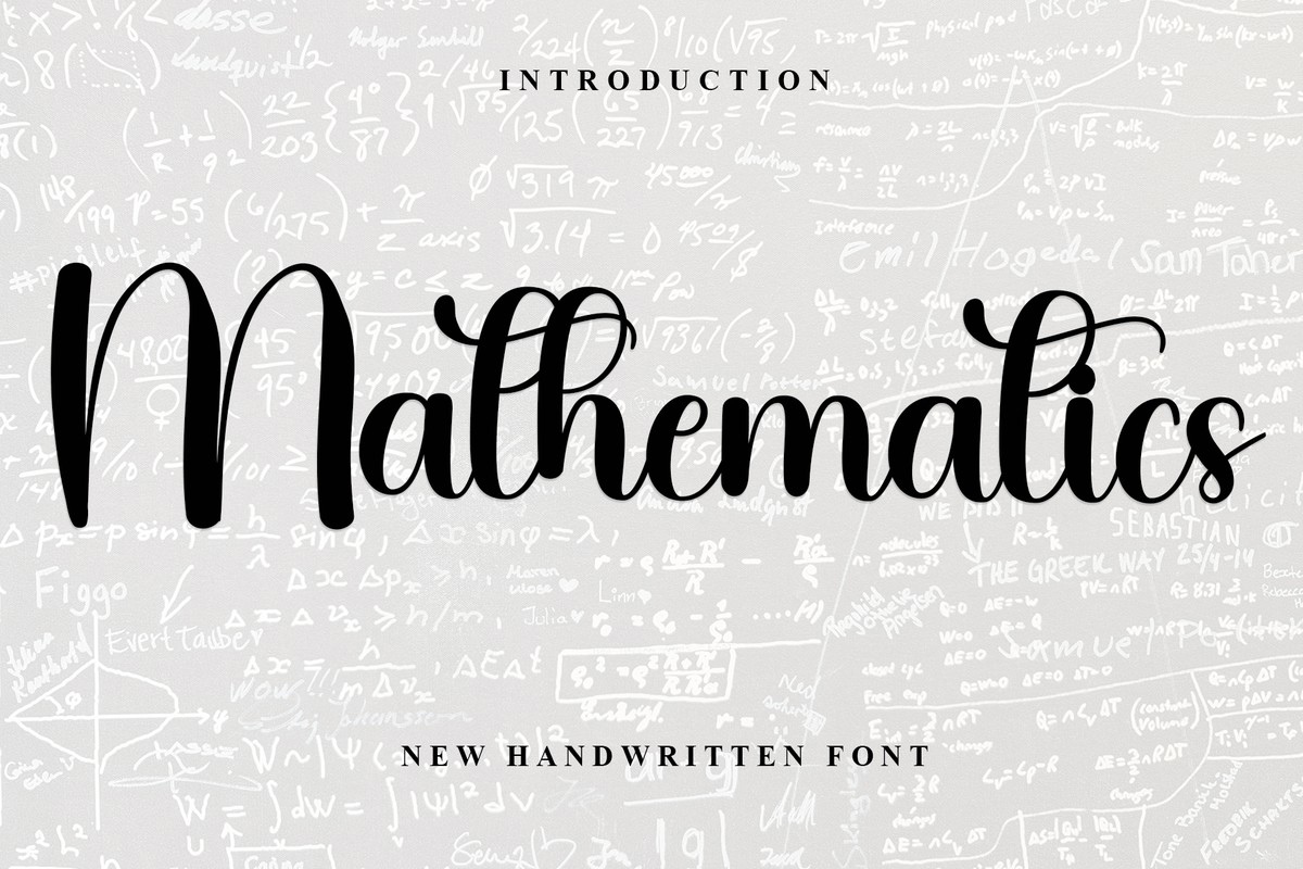 Mathematics Font preview