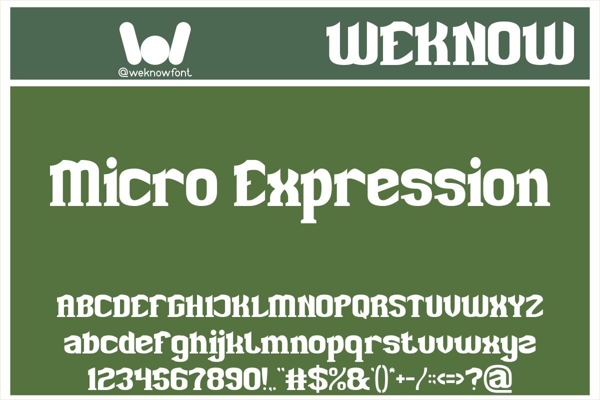 Micro Expression Regular Font preview