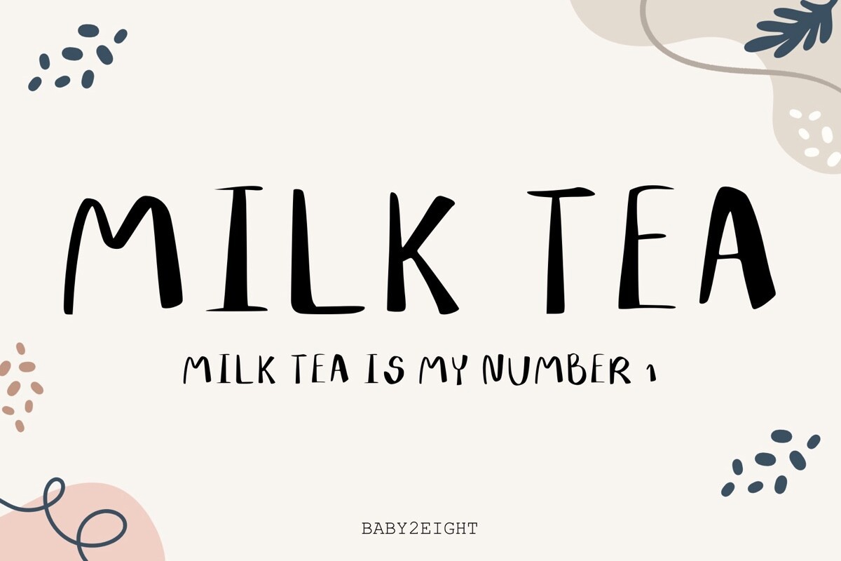 B2E Milk Tea Font preview