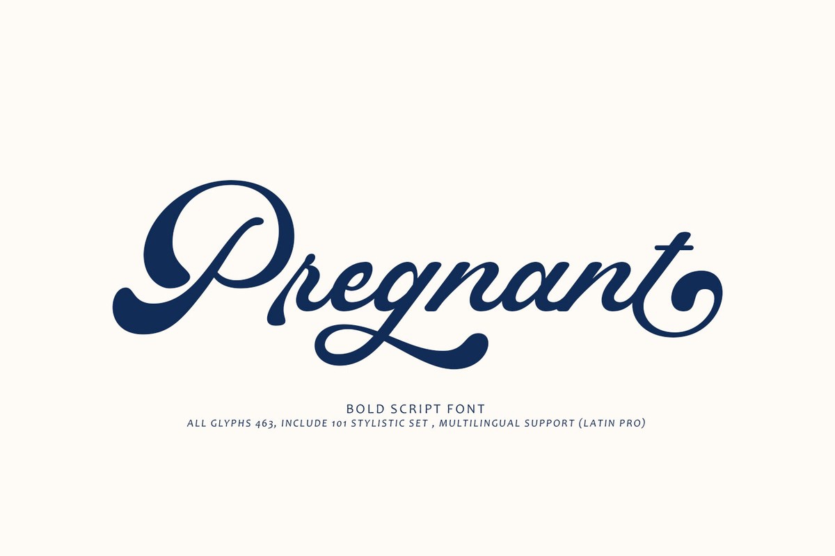 Pregnant Font preview