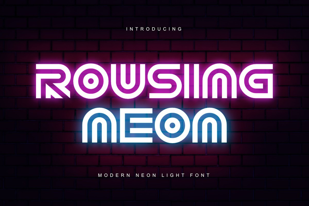 Rousing Neon Font preview