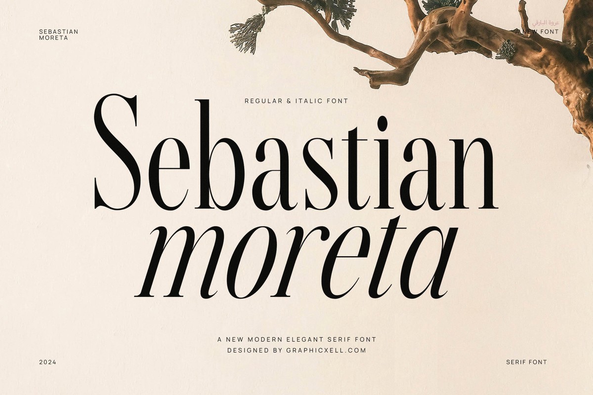 Sebastian Moreta Italic Font preview