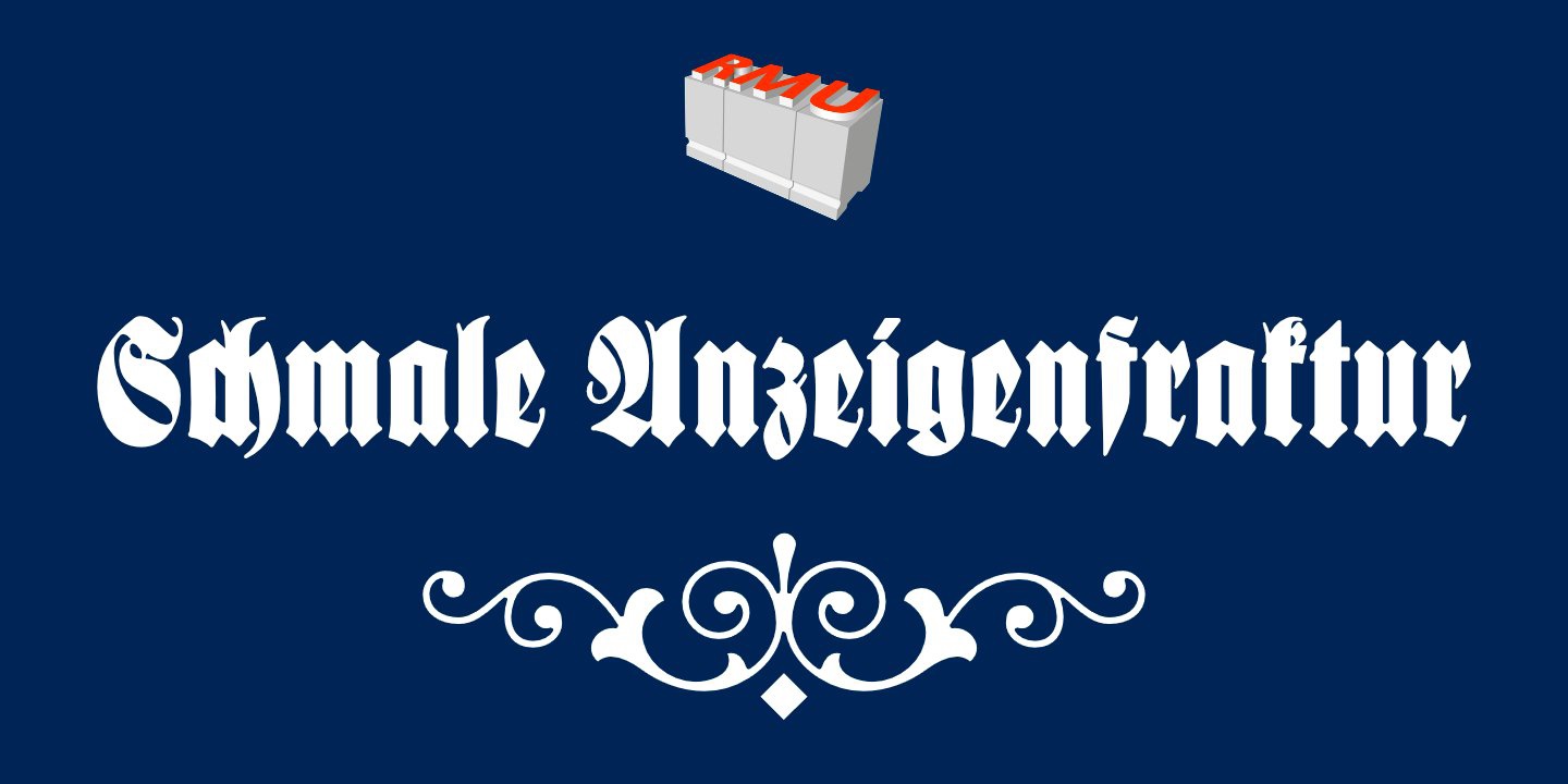 Schmale Anzeigenfraktur Font preview