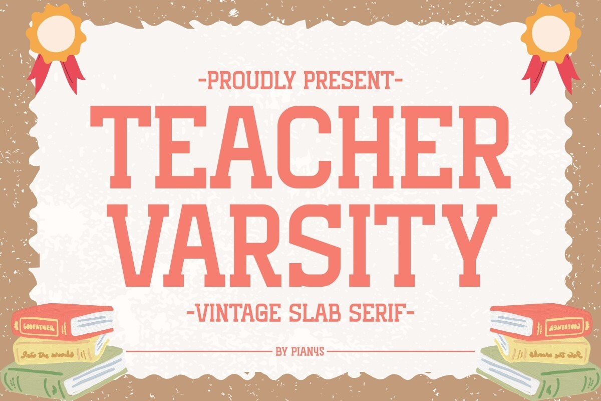 Teacher Varsity Font preview