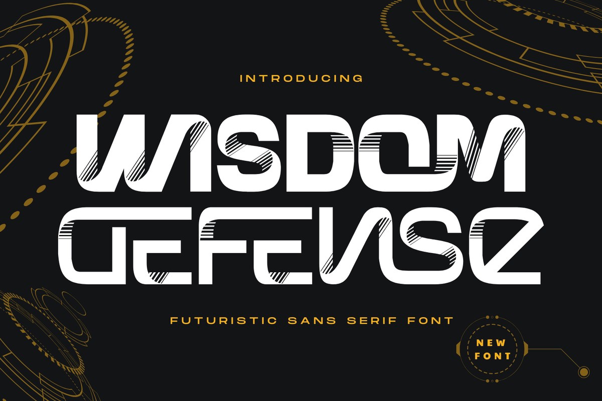 Wisdom Defense Regular Font preview