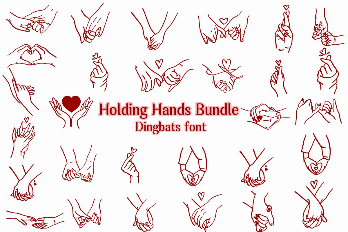 Holding Hands Bundle Font preview