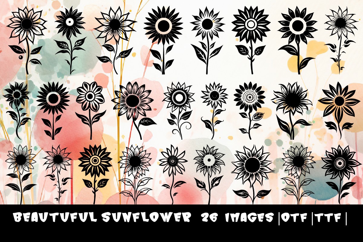 Beautiful Sunflower Font preview