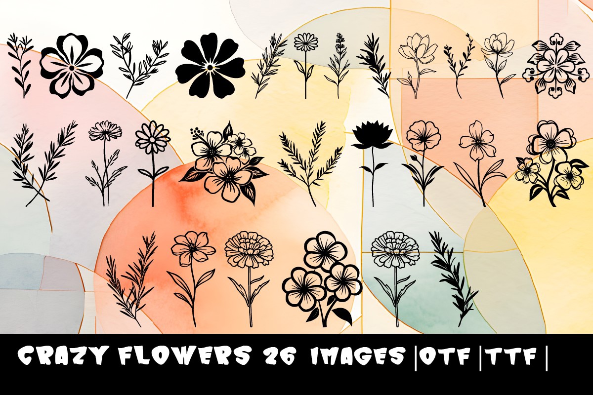 Crazy Flowers Font preview