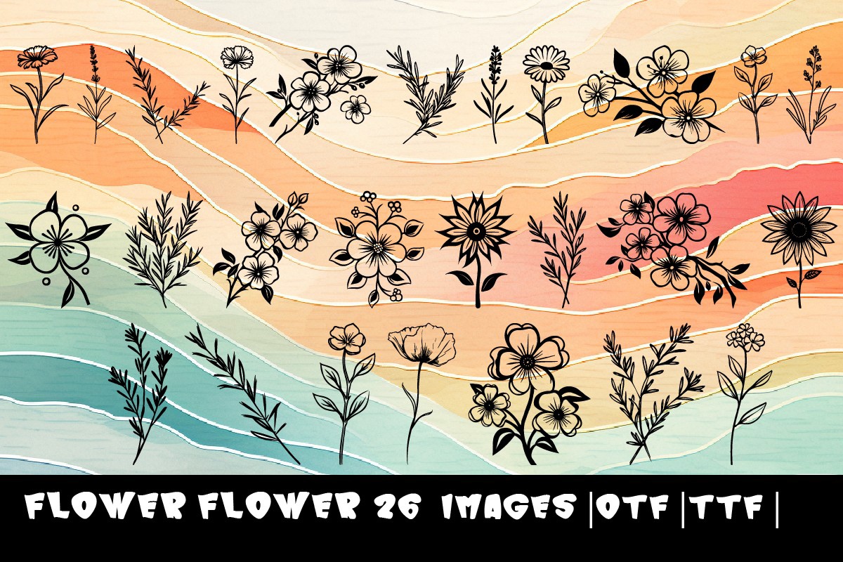 Flower Flower Font preview