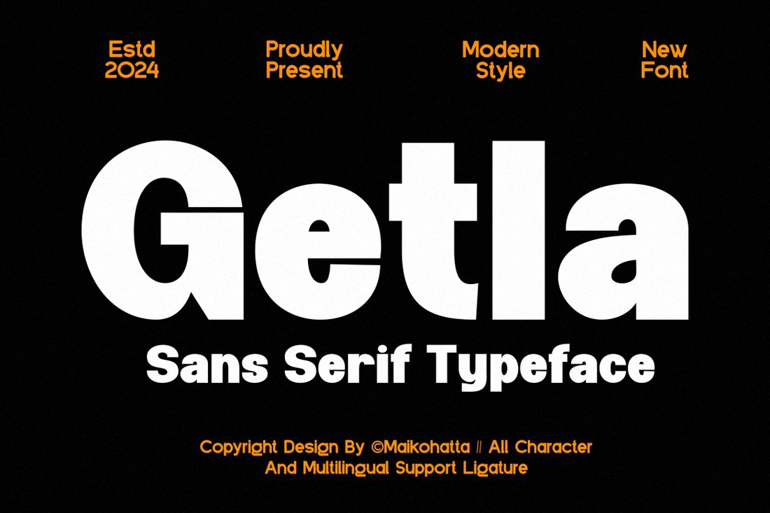 Getla Font preview