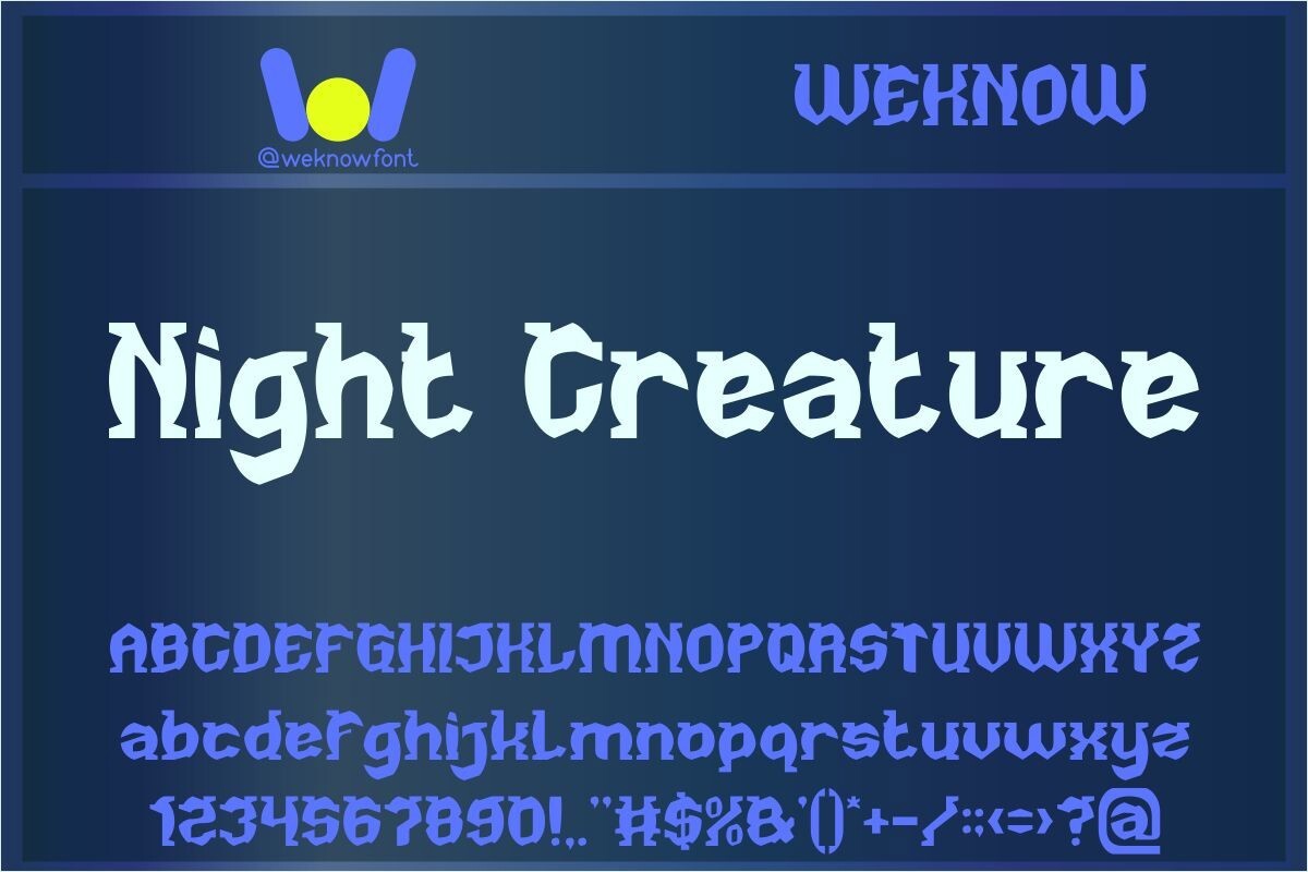 Night Creature Hollow Font preview