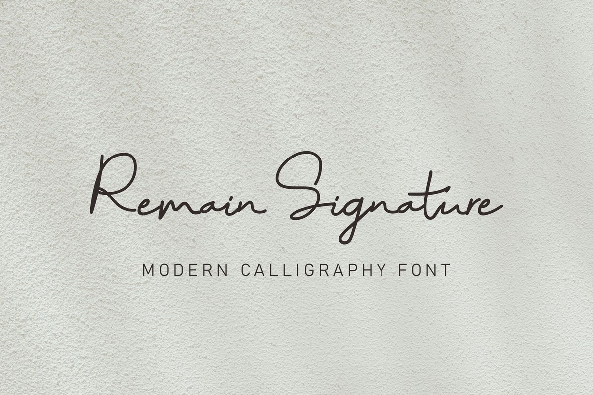 Remain Signature Font preview