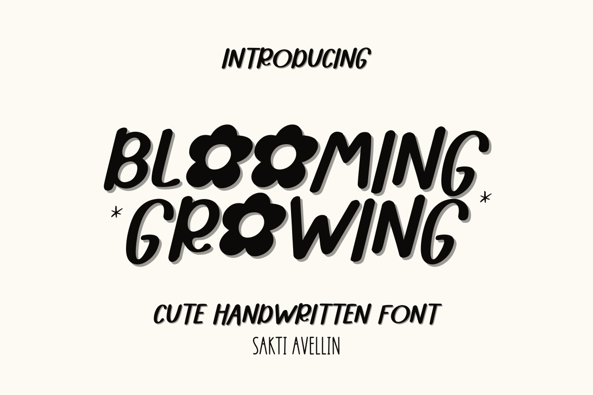 Blooming Growing Font preview