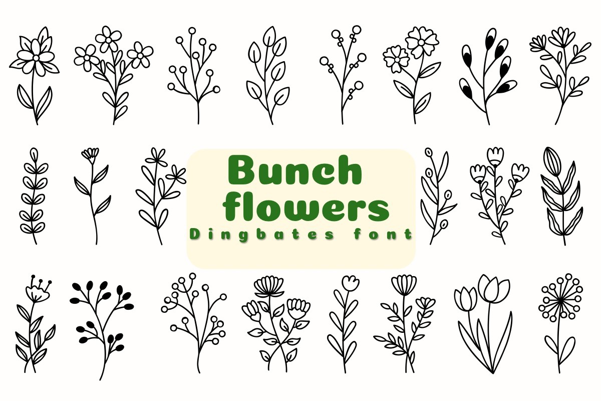 Bunch Flowers Font preview