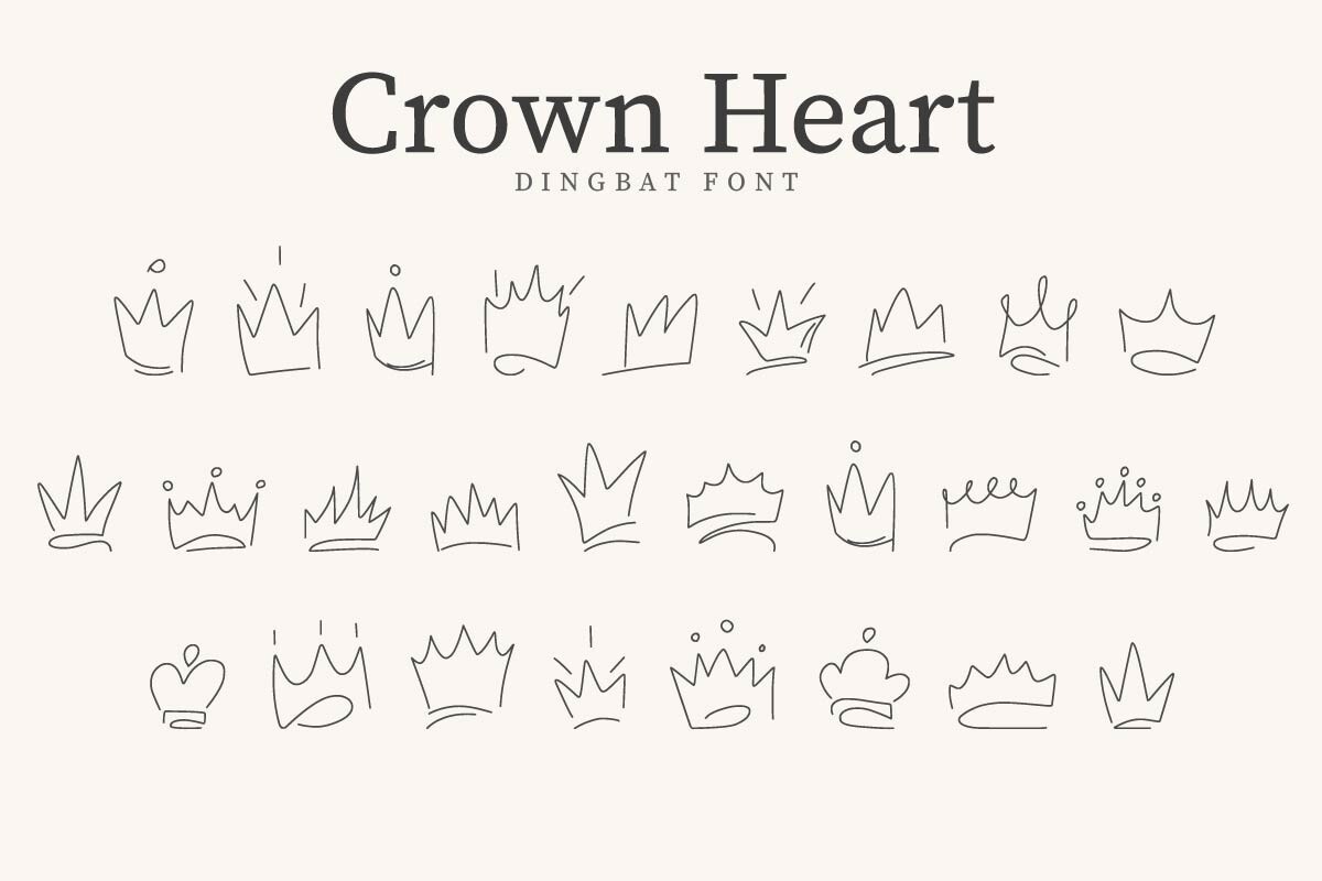 CrownHeart Font preview