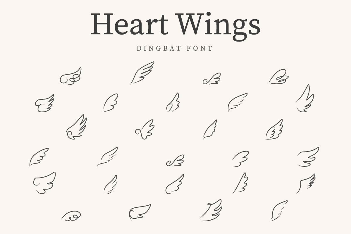 HeartWings Font preview