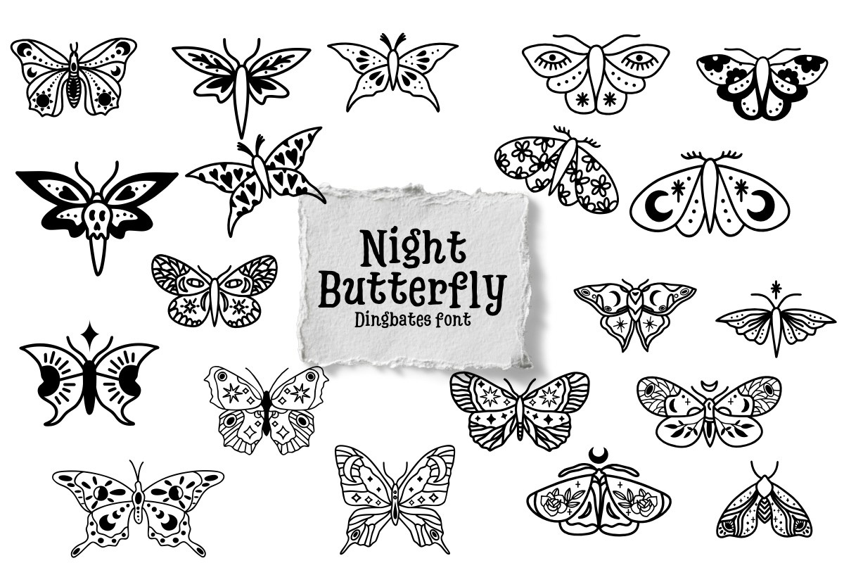 Night Butterfly Font preview