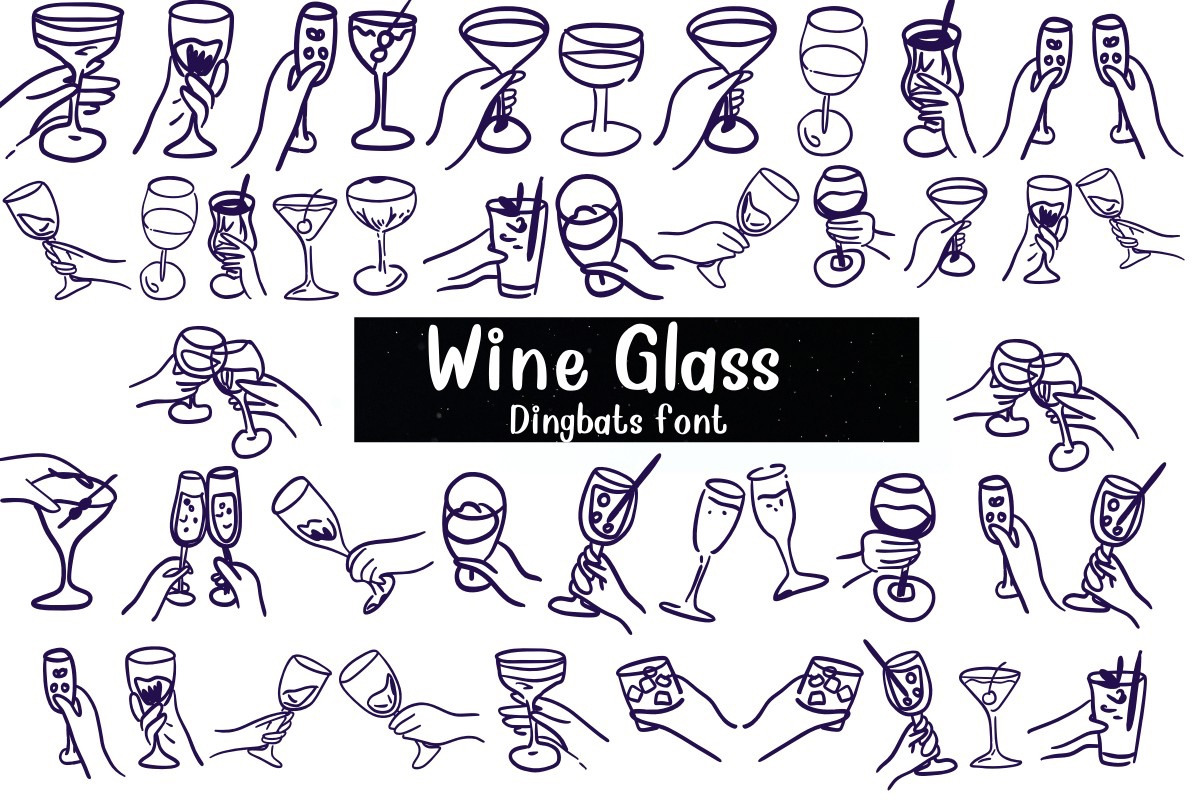 Wine Glass Regular Font preview