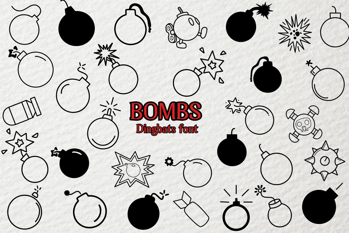 Bombs Font preview