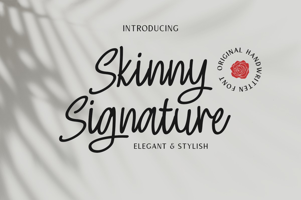 Skinny Signature Font preview