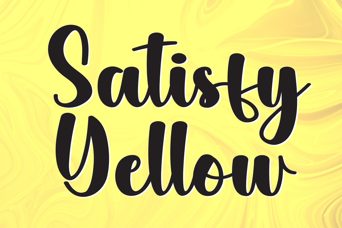 Yellow Satisfy Font preview