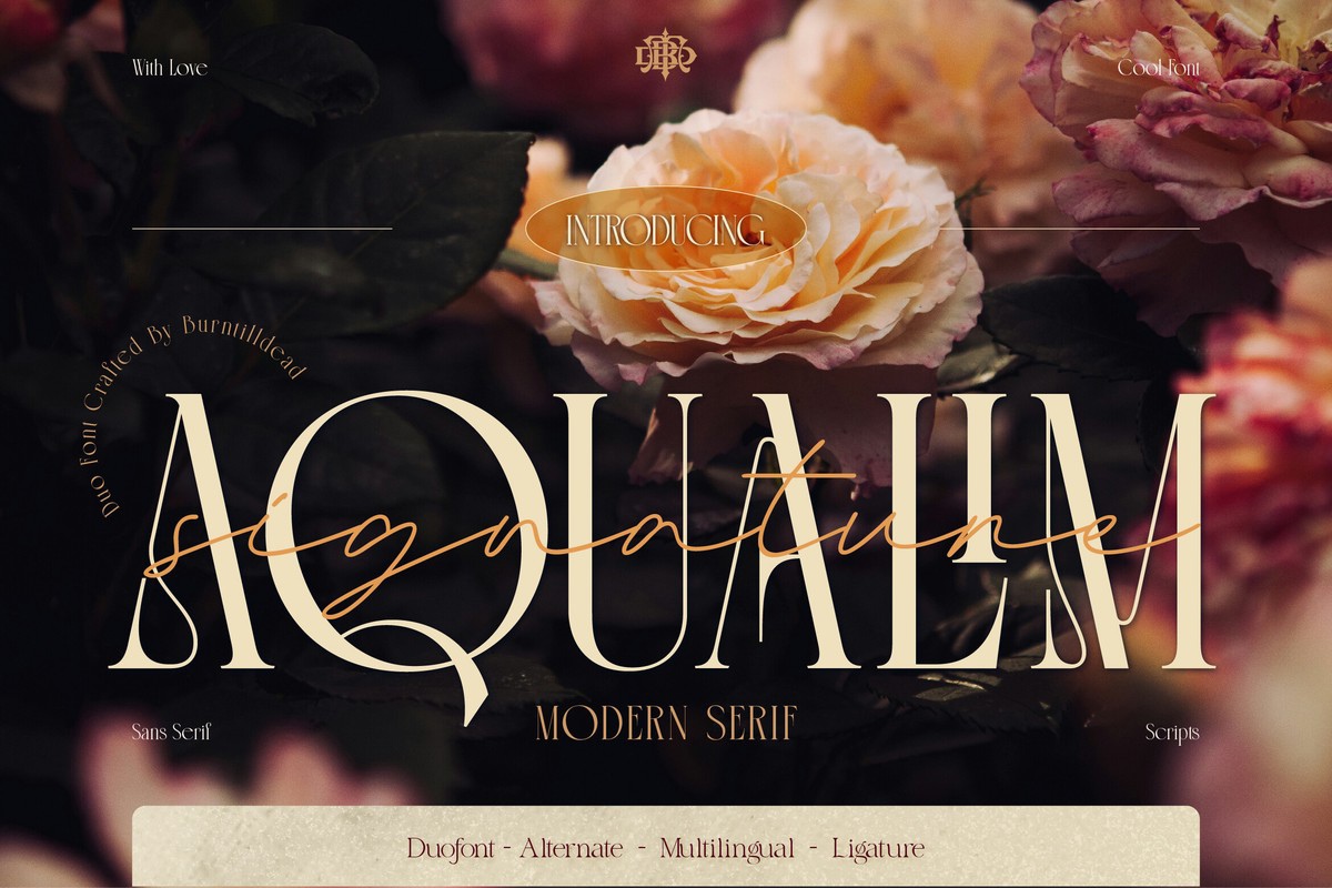 Aqualim Signature Font preview