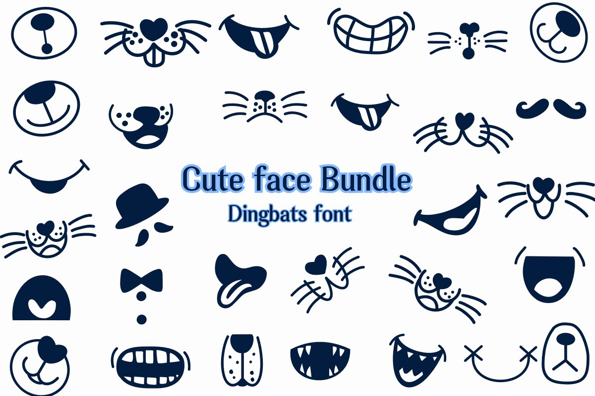 Cute Face Bundle Font preview