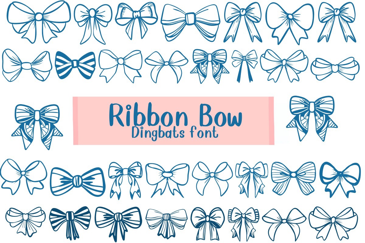 Ribbon Bow Font preview