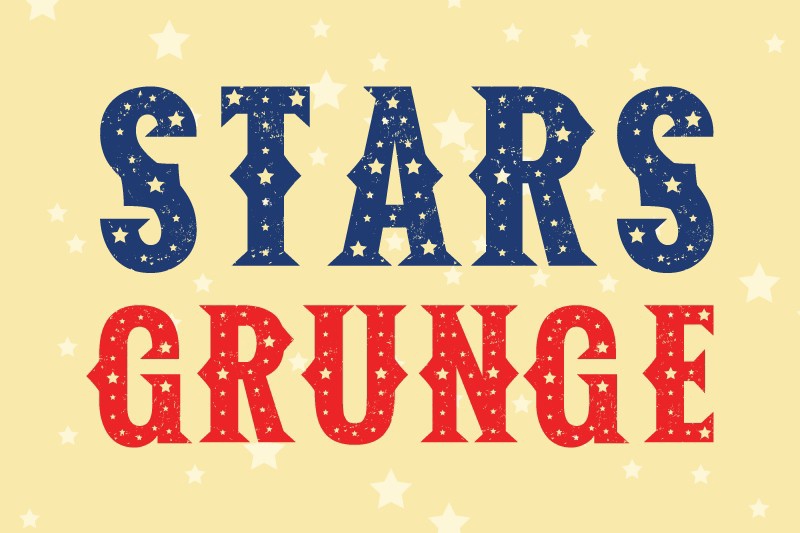 Stars Grunge Font preview