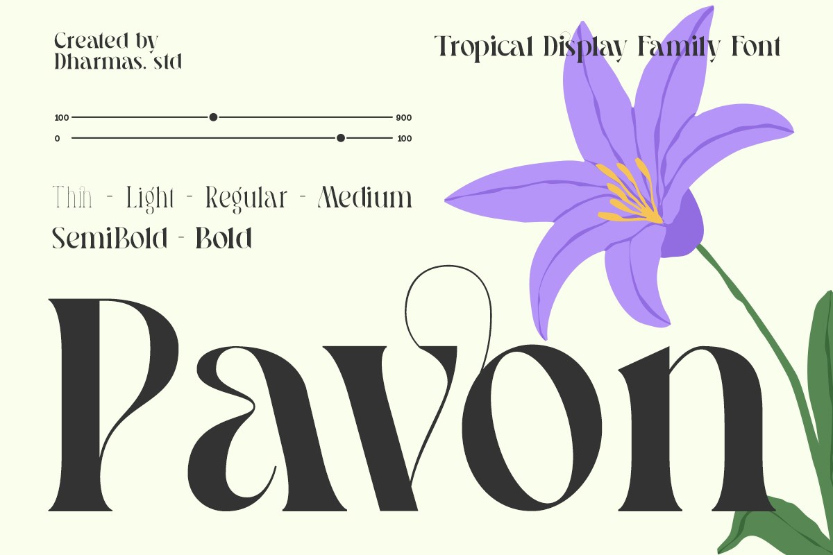 Pavon Font preview