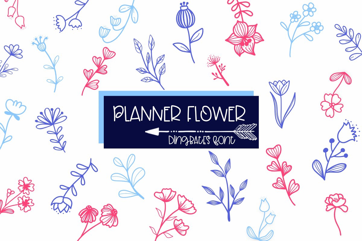 Planner Flower Font preview