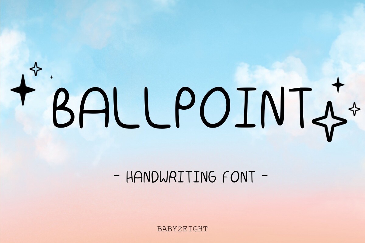 B2E Ballpoint Font preview