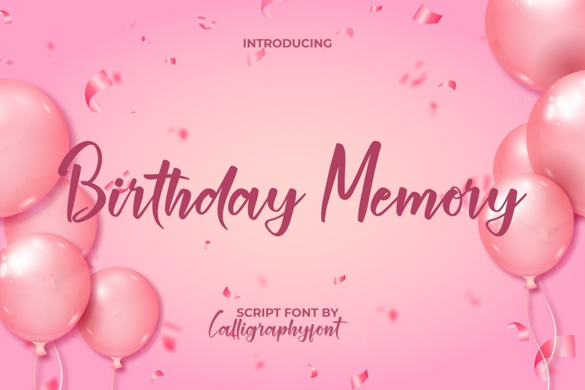 Birthday Memory Font preview