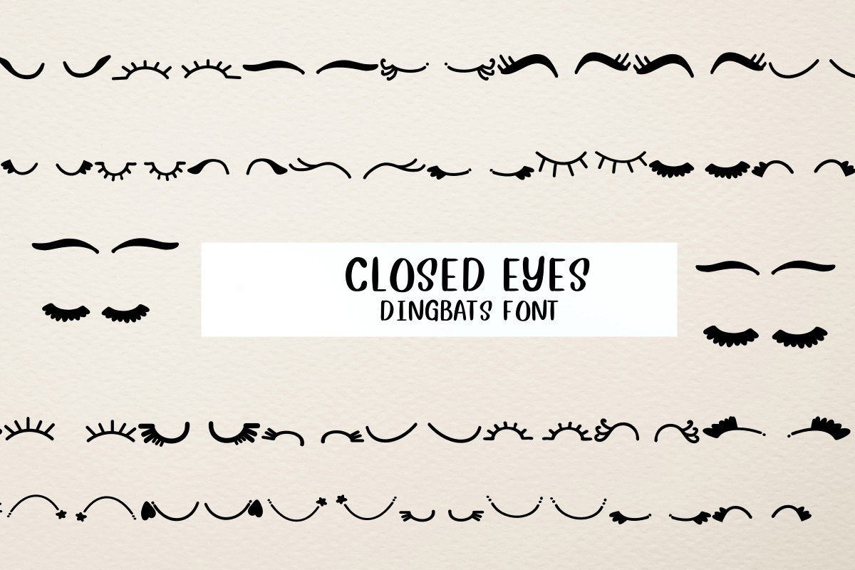 Closed Eyes Font preview