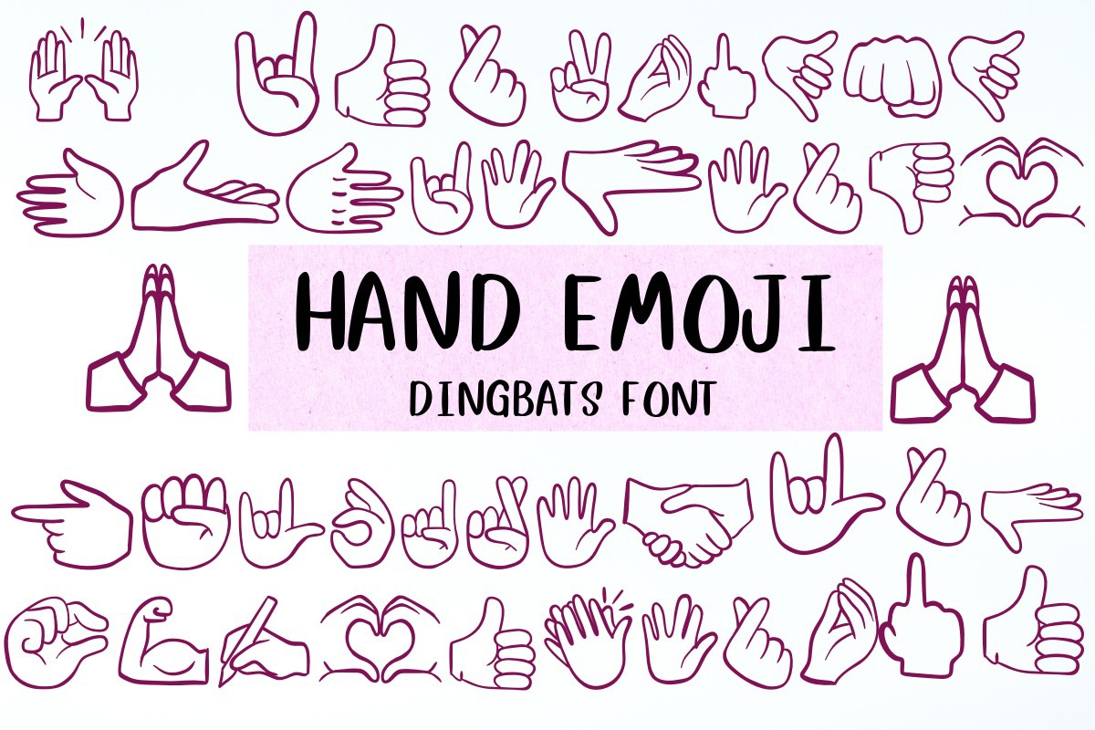 Hand Emoji Font preview