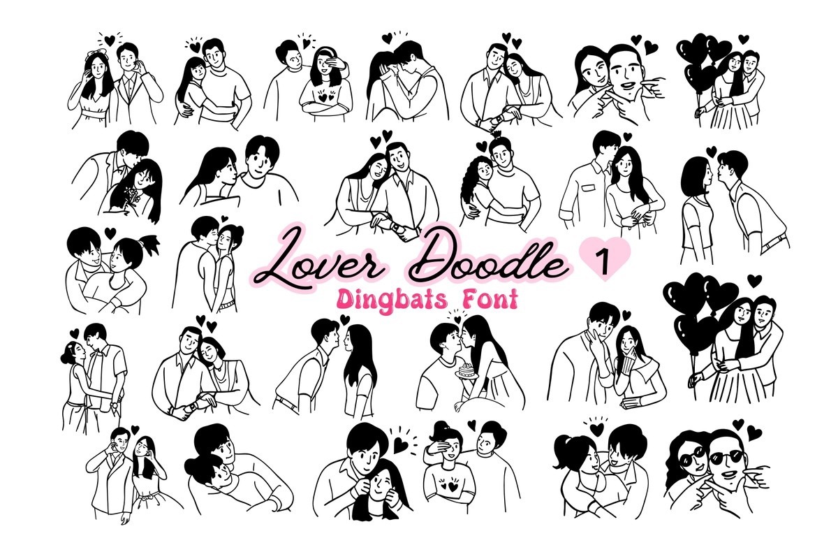 Lover Doodle Font preview