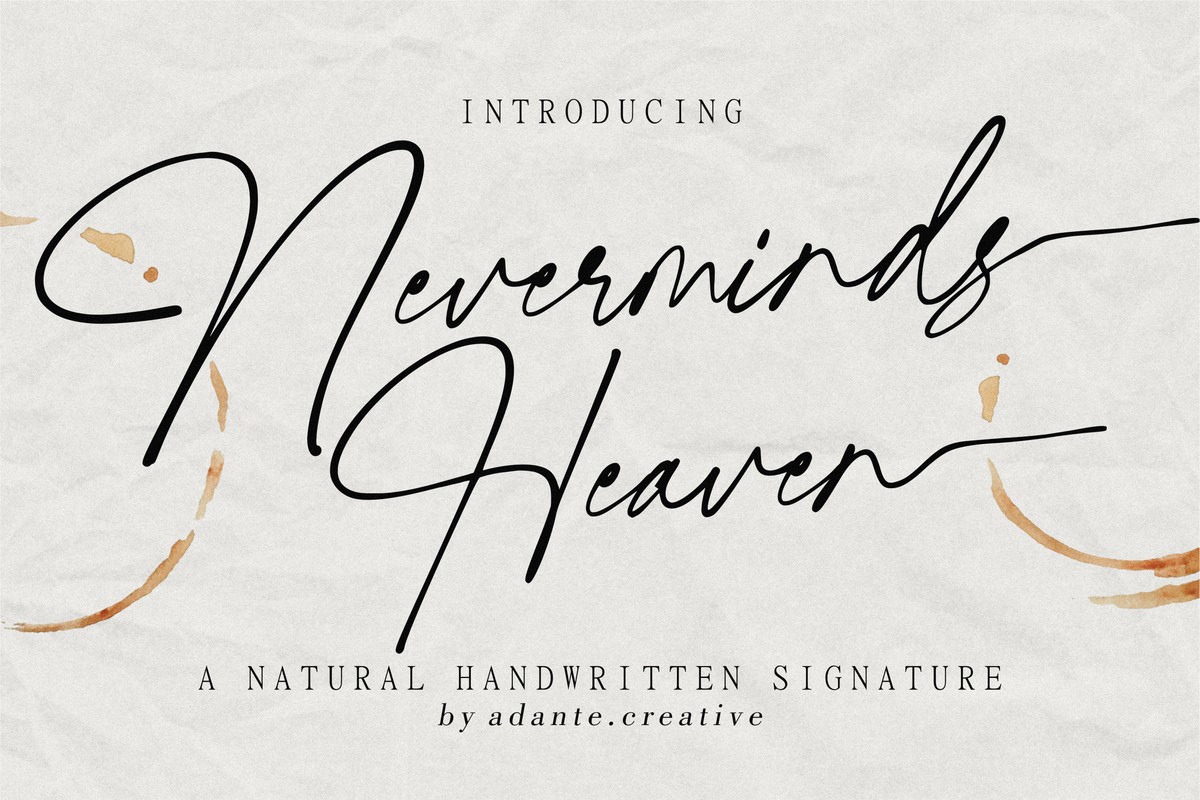 Neverminds Heaven Font preview