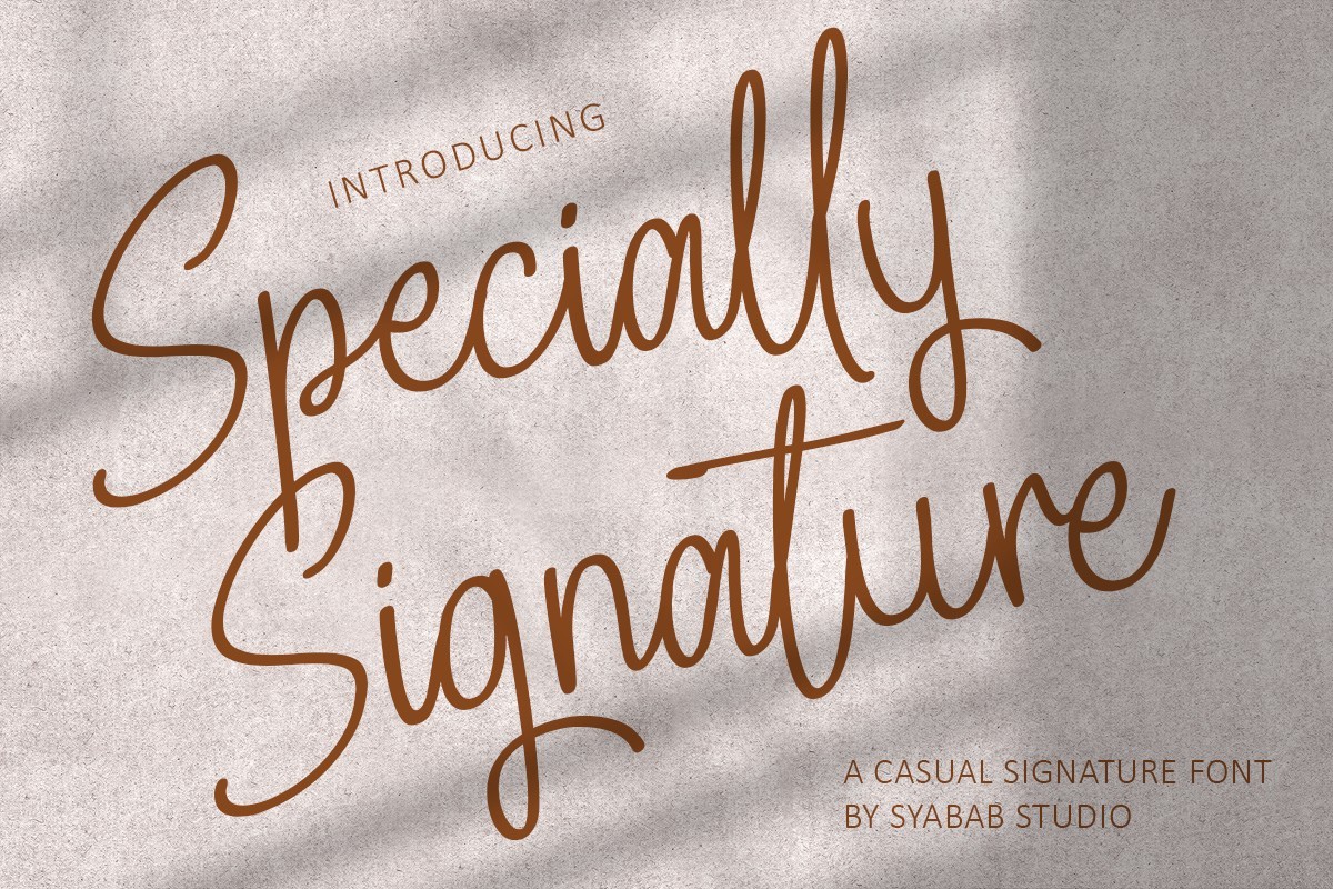 Specially Signature Font preview