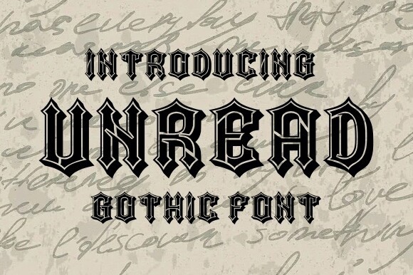 Unread Font preview