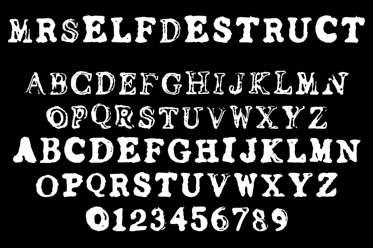 Mr Self Destruct Font preview