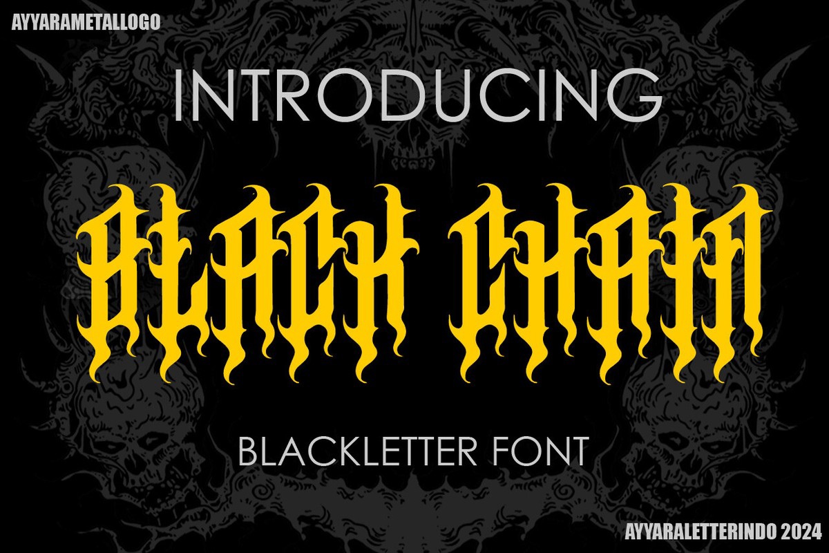 Black Chain Font preview