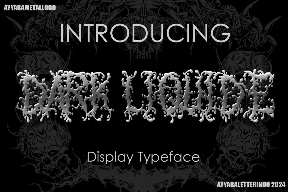 Dark Liquide Font preview