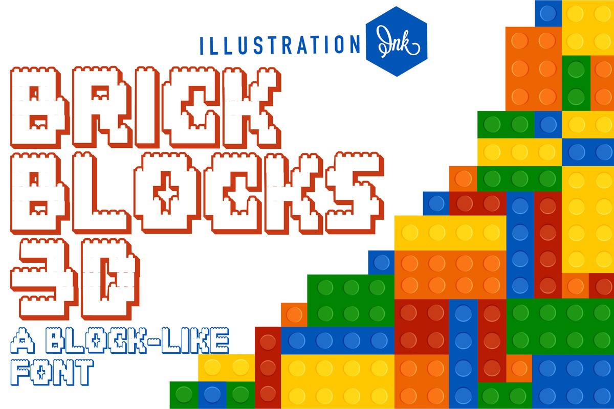 ZP Brick Blocks 3D Font preview