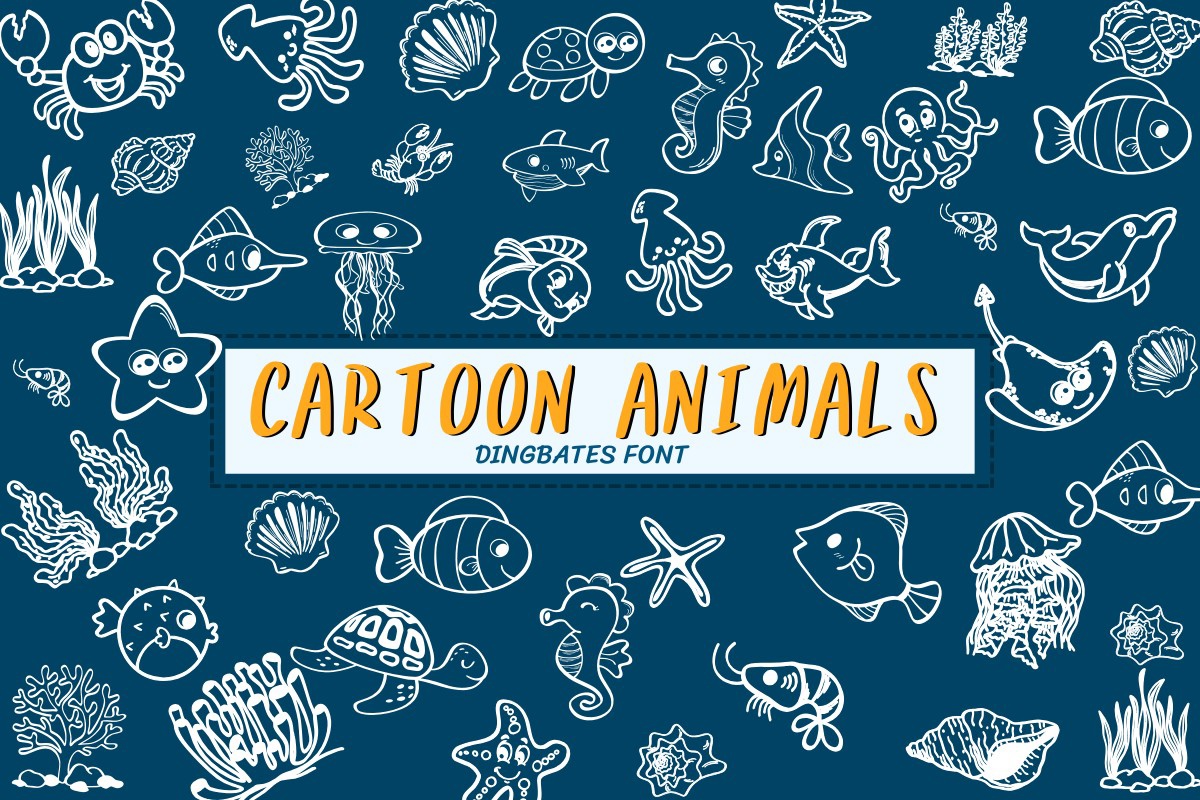 Cartoon Animals Font preview