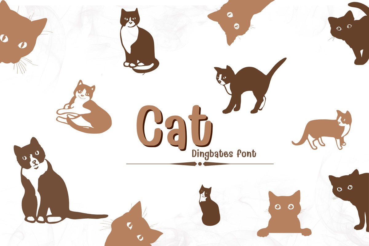 Cat Cute Font preview